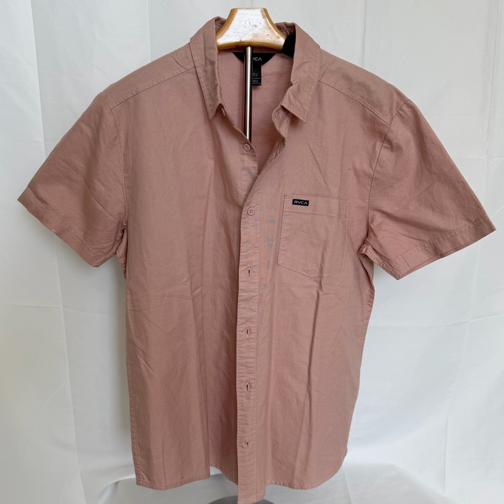 RVCA Men's Dusty Pink Casual Shirt